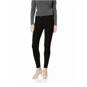 HUE Women's Black Elastic Waist Denim Leggings Size XS